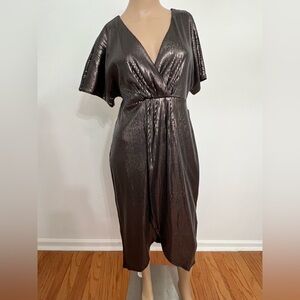 Express Shimmering Sequin Gray Dress